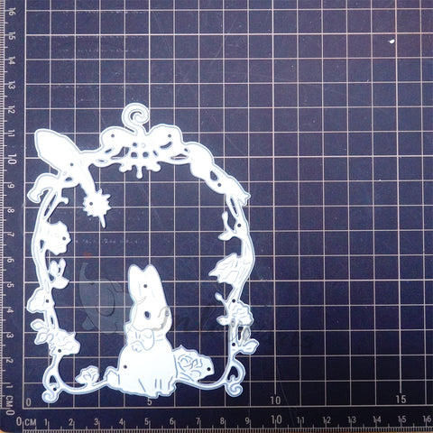 Inlovearts Bunny Floral Border Cutting Dies