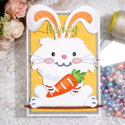 Inlovearts Bunny Holding Carrot Cutting Dies