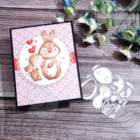 Inlovearts Bunny Kissing Mom Cutting Dies