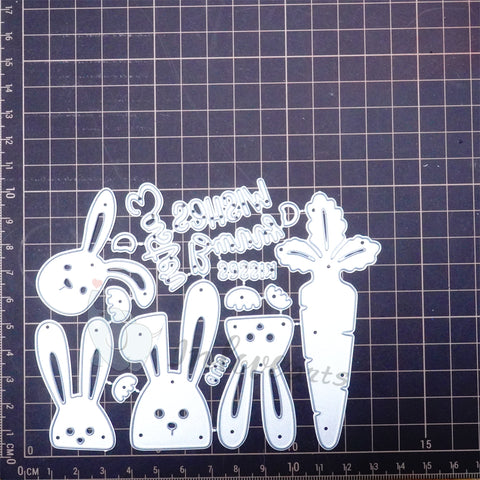Inlovearts Bunny and Carrot with Word Cutting Dies