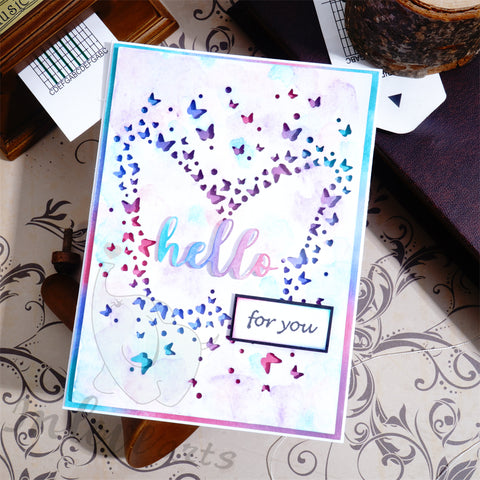 Inlovearts Butterfly Border with Hello Word Cutting Dies