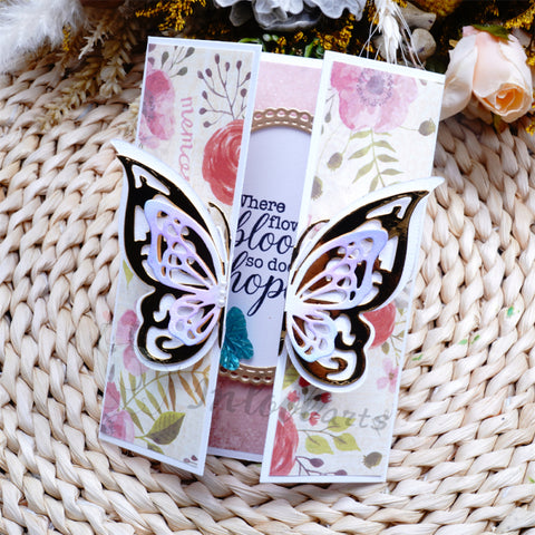 Inlovearts Butterfly Foldable Card Cutting Dies