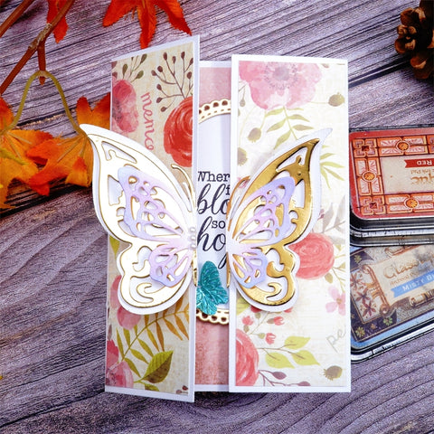 Inlovearts Butterfly Foldable Card Cutting Dies