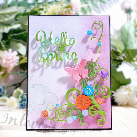 Inlovearts Butterfly Lace Corner Border Cutting Dies