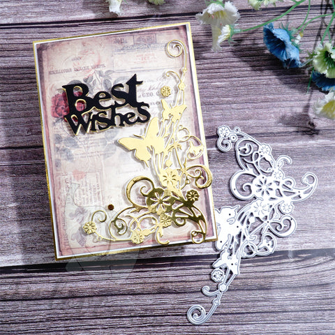 Inlovearts Butterfly Lace Corner Border Cutting Dies