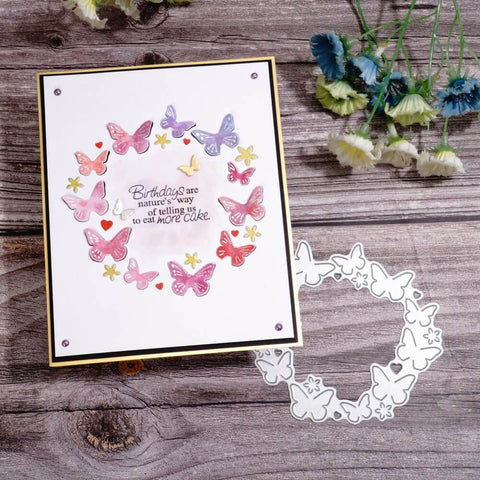 Inlovearts Butterfly Round Border Cutting Dies