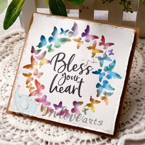 Inlovearts Butterfly Round Frame Cutting Dies