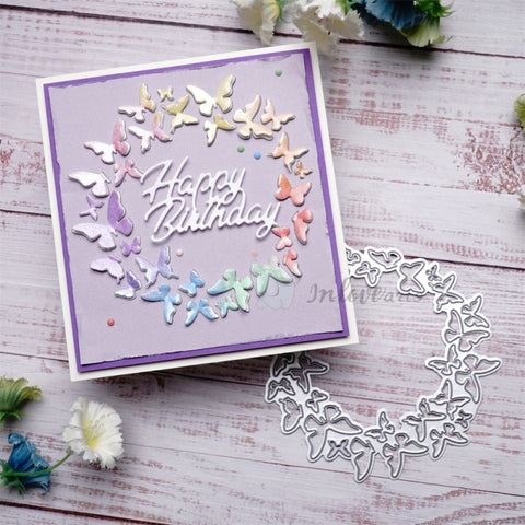 Inlovearts Butterfly Round Frame Cutting Dies