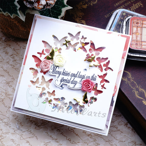 Inlovearts Butterfly Round Frame Cutting Dies