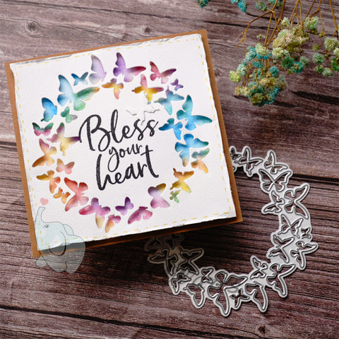 Inlovearts Butterfly Round Frame Cutting Dies