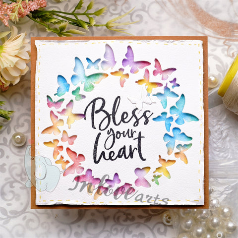 Inlovearts Butterfly Round Frame Cutting Dies