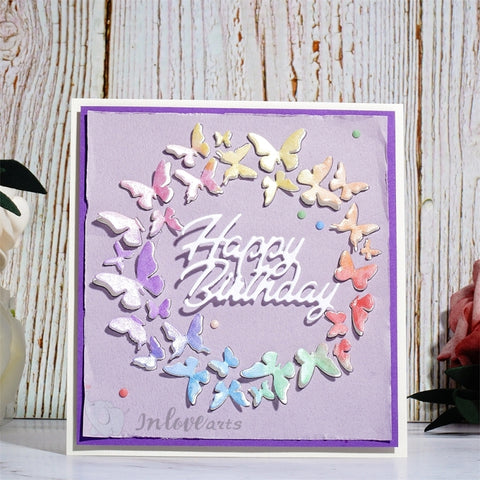 Inlovearts Butterfly Round Frame Cutting Dies