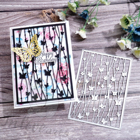 Inlovearts Butterfly and Lines Background Board Cutting Dies