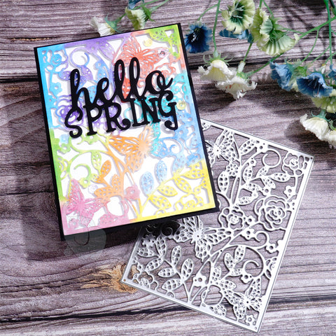 Inlovearts Butterfly in the Flower Background Board Cutting Dies