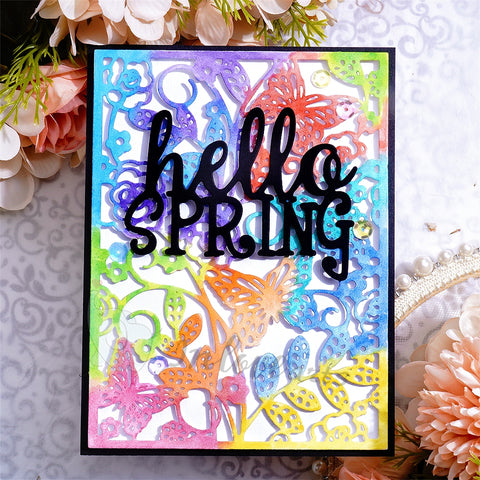 Inlovearts Butterfly in the Flower Background Board Cutting Dies