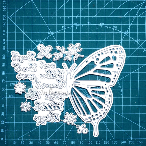 Inlovearts Butterfly with Word Cutting Dies