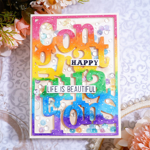 Inlovearts "CONGRATULATION" Word Background Board Cutting Dies