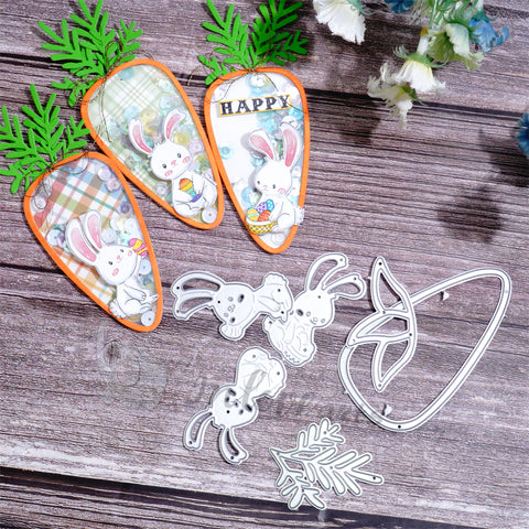 Inlovearts Carrot and Cute Bunny Series Cutting Dies