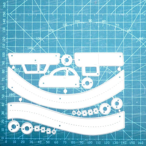 Inlovearts Cars on the Road Border Cutting Dies