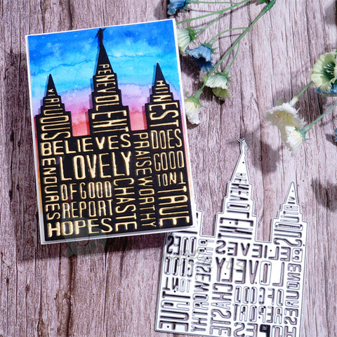 Inlovearts Castle with Word Cutting Dies