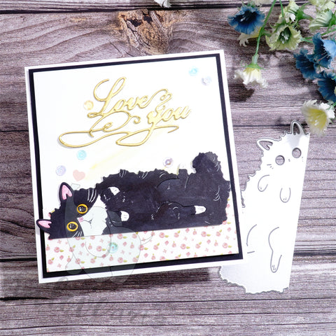 Inlovearts Cat Lying on the Floor Cutting Dies