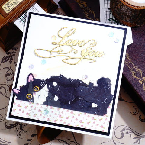 Inlovearts Cat Lying on the Floor Cutting Dies