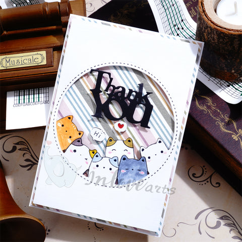 Inlovearts Cats Round Board Cutting Dies