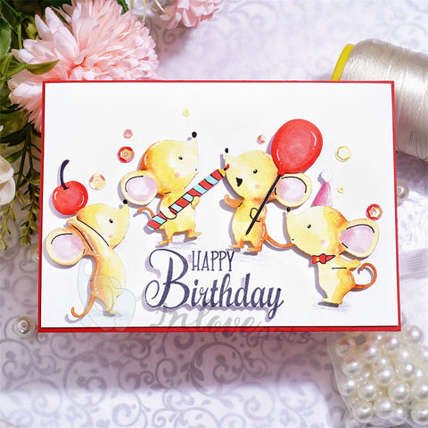Inlovearts Celebrating Mouse Cutting Dies