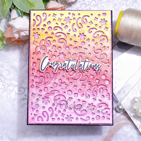 Inlovearts Cheering Ribbons Background Board Cutting Dies