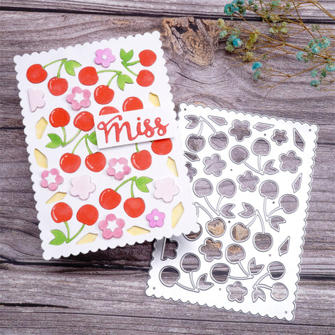 Inlovearts Cherry Background Board Cutting Dies