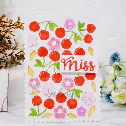 Inlovearts Cherry Background Board Cutting Dies