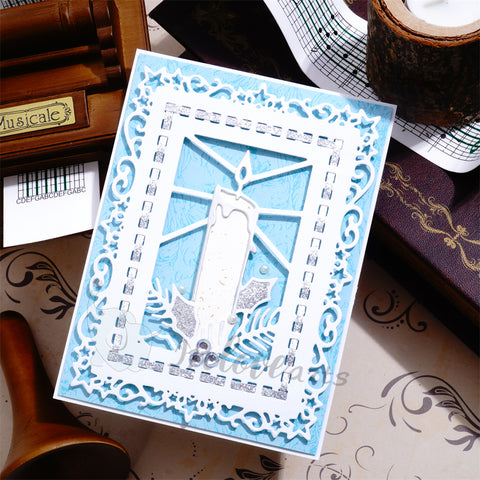 Inlovearts Christmas Candle Background Board Cutting Dies