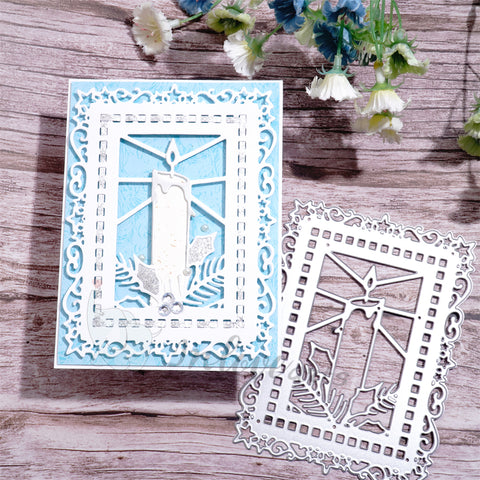 Inlovearts Christmas Candle Background Board Cutting Dies