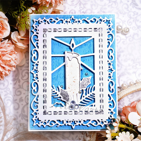 Inlovearts Christmas Candle Background Board Cutting Dies