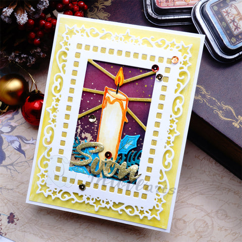 Inlovearts Christmas Candle Background Board Cutting Dies