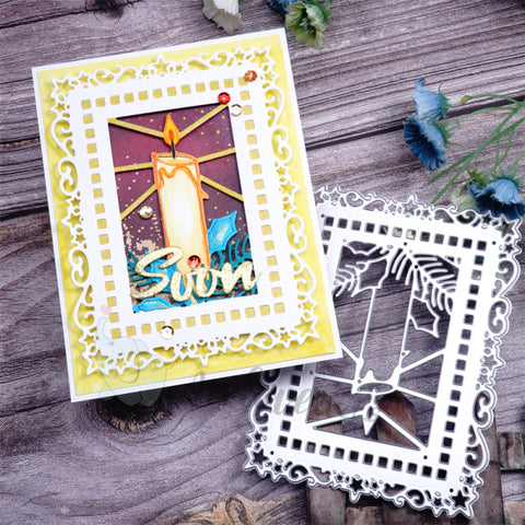 Inlovearts Christmas Candle Background Board Cutting Dies