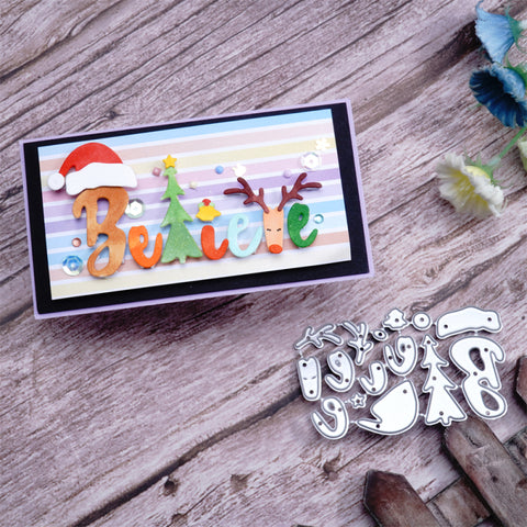 Inlovearts Christmas Decored "Believe" Word Cutting Dies