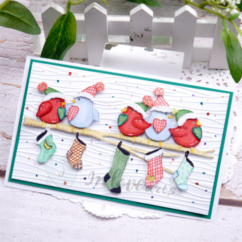 Inlovearts Christmas Decored Birds Cutting Dies