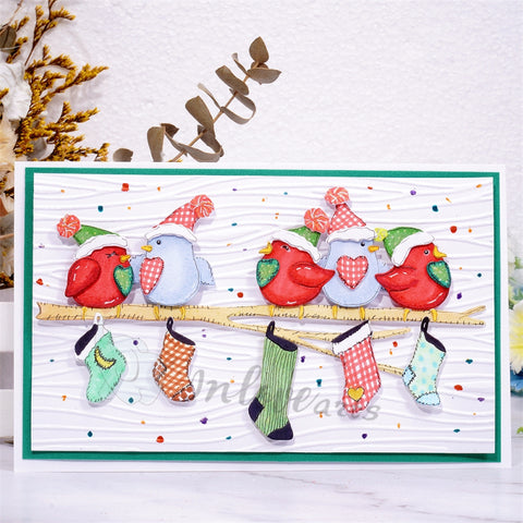 Inlovearts Christmas Decored Birds Cutting Dies