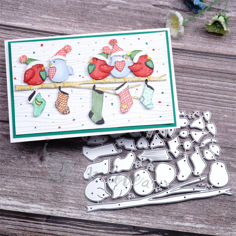 Inlovearts Christmas Decored Birds Cutting Dies