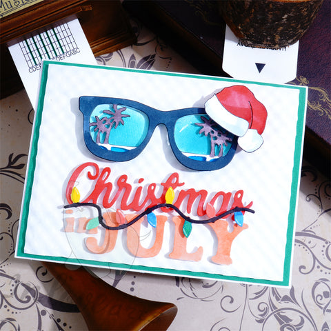 Inlovearts Christmas Decored Glasses Cutting Dies