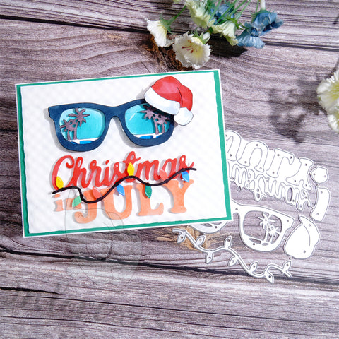 Inlovearts Christmas Decored Glasses Cutting Dies