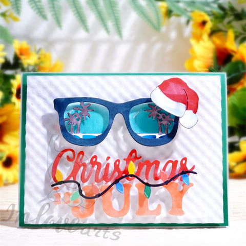 Inlovearts Christmas Decored Glasses Cutting Dies