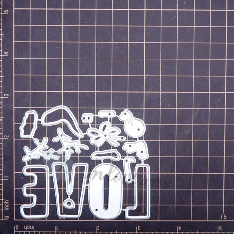 Inlovearts Christmas Decored "LOVE" Word Cutting Dies