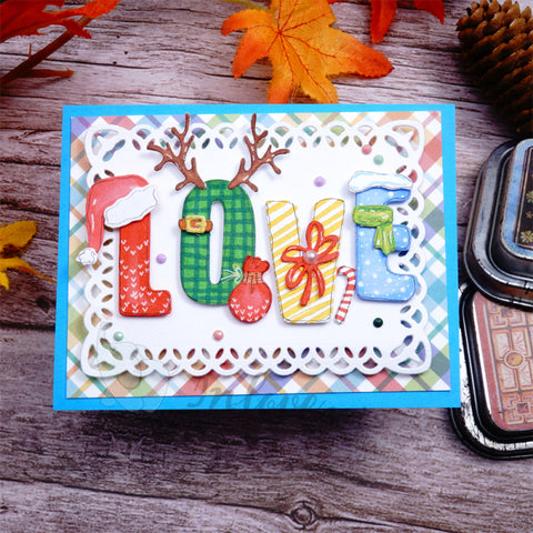 Inlovearts Christmas Decored "LOVE" Word Cutting Dies