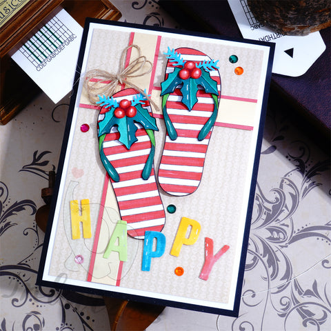 Inlovearts Christmas Decored Slippers Cutting Dies