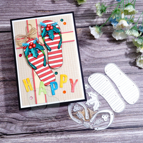 Inlovearts Christmas Decored Slippers Cutting Dies