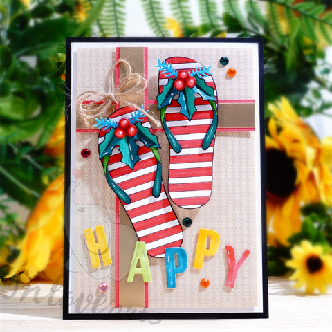 Inlovearts Christmas Decored Slippers Cutting Dies