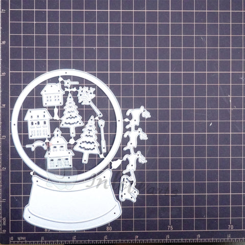 Inlovearts Christmas Scenery Crysal Ball Cutting Dies