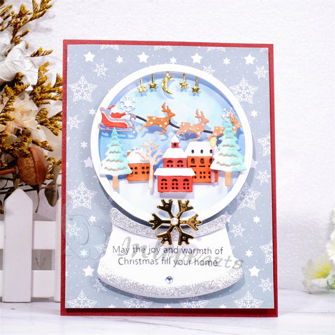 Inlovearts Christmas Scenery Crysal Ball Cutting Dies